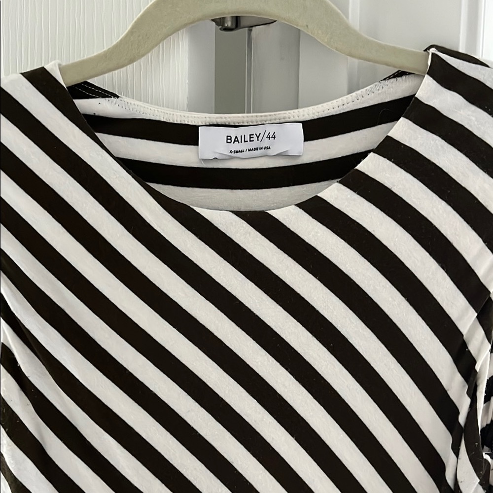 Bailey 44 Diagonal Striped Black and White Top